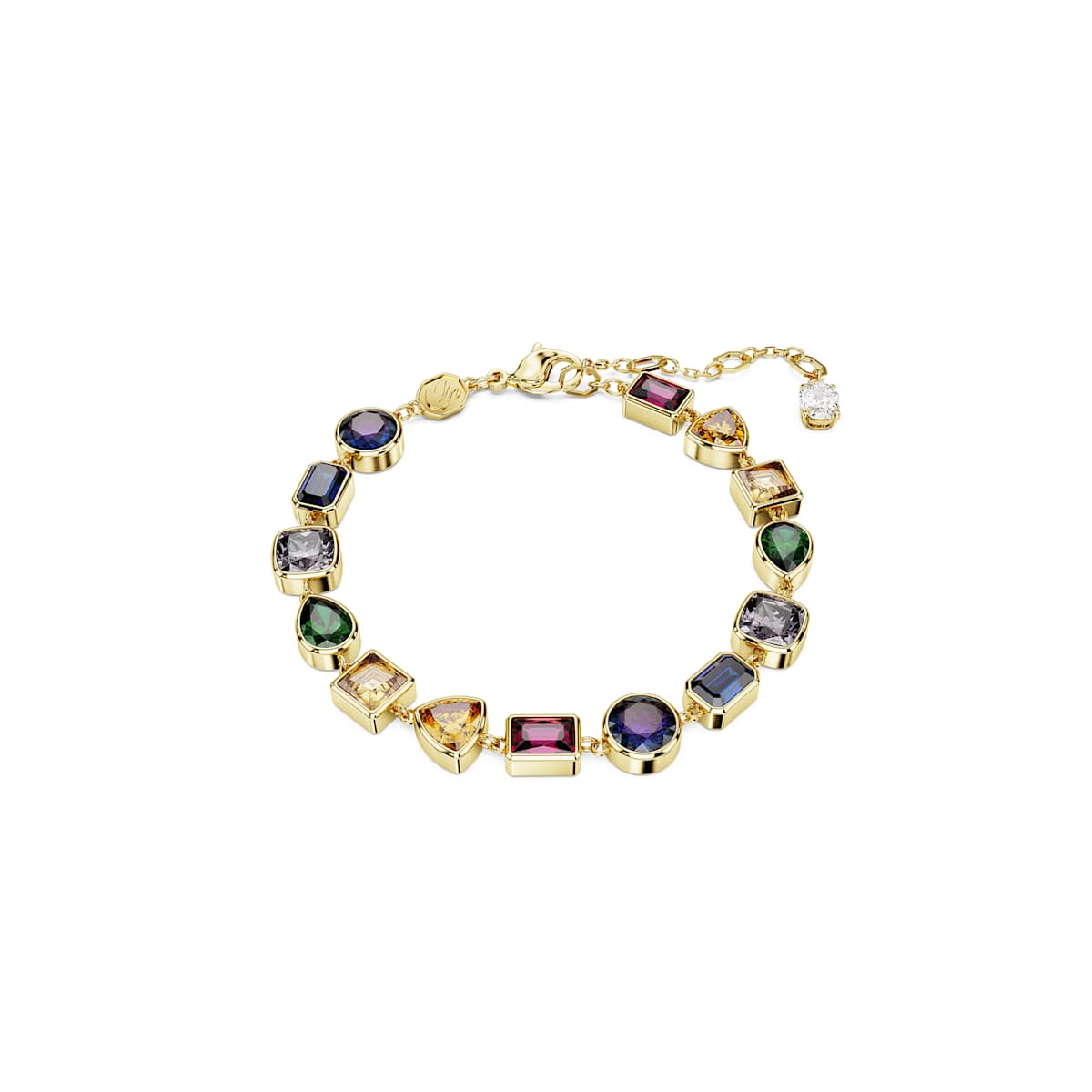 Swarovski Stilla Tennis Bracelet, Mixed Cuts, Multicolored, Gold-Tone Plated