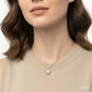 6.5 MM Round Shape Cultured Pearl and 1/20 Ctw Round Cut Diamond Pendant in 10K White Gold with Chain