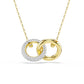 Swarovski Dextera Pendant, Interlocking Loop, White, Gold-Tone Plated