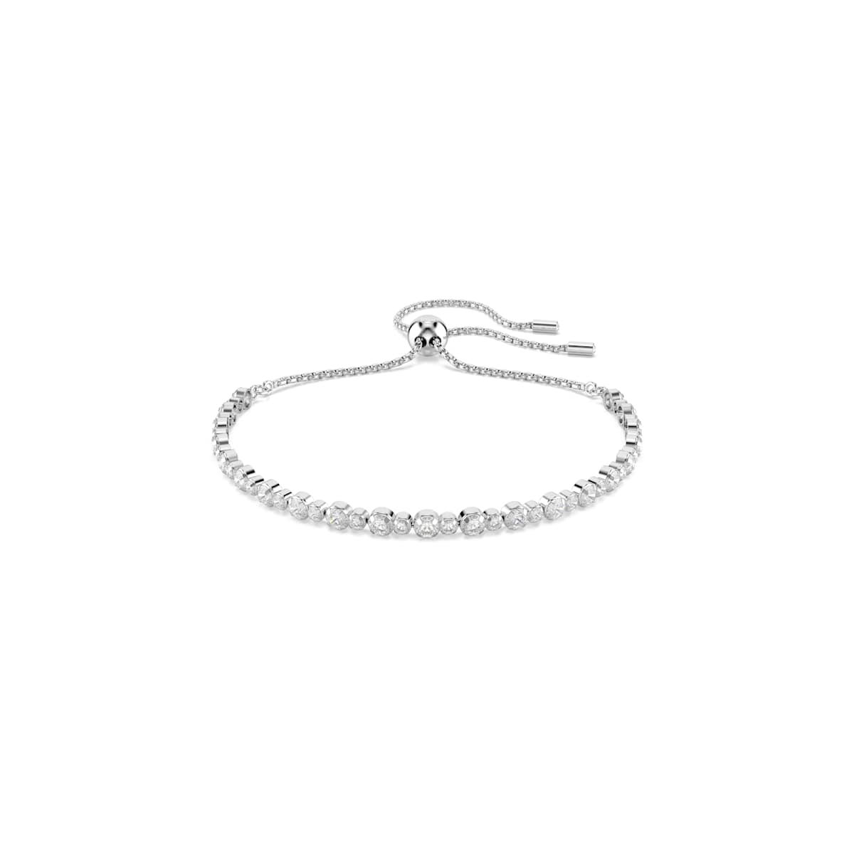 Swarovski Matrix Tennis Bracelet, Mixed round cuts, White, Rhodium plated