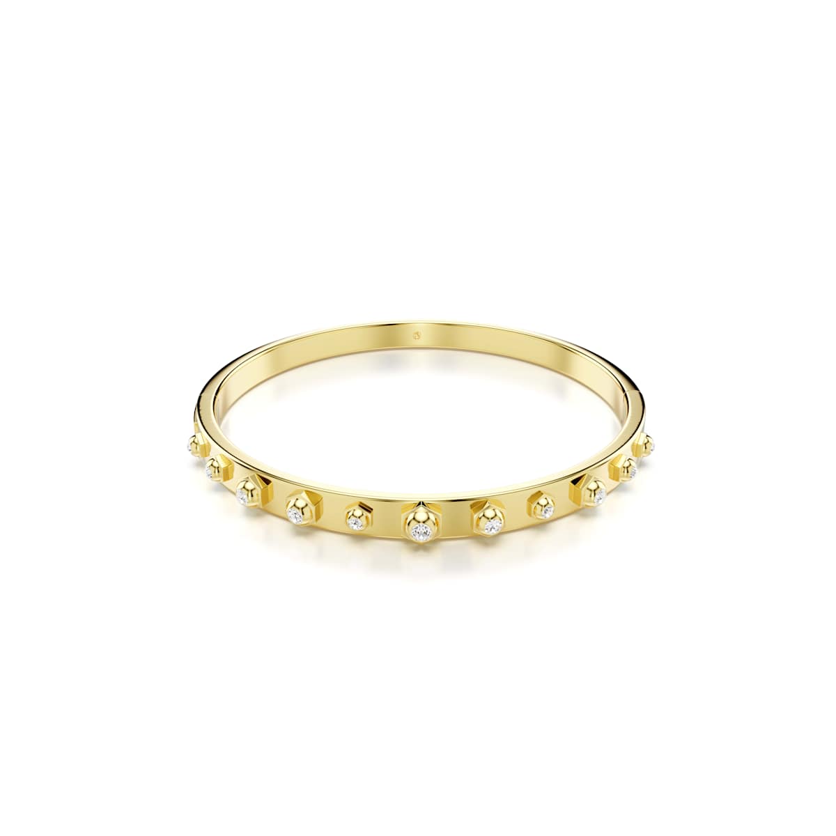Swarovski Numina Bangle, Mixed Round Cuts, White, Gold-tone Plated