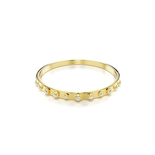 Swarovski Numina Bangle, Mixed Round Cuts, White, Gold-tone Plated