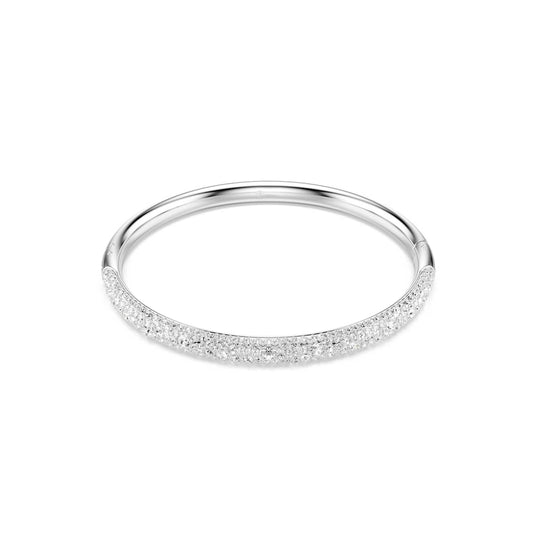 Swarovski Meteora Bangle, Snow Pavé, White, Rhodium Plated