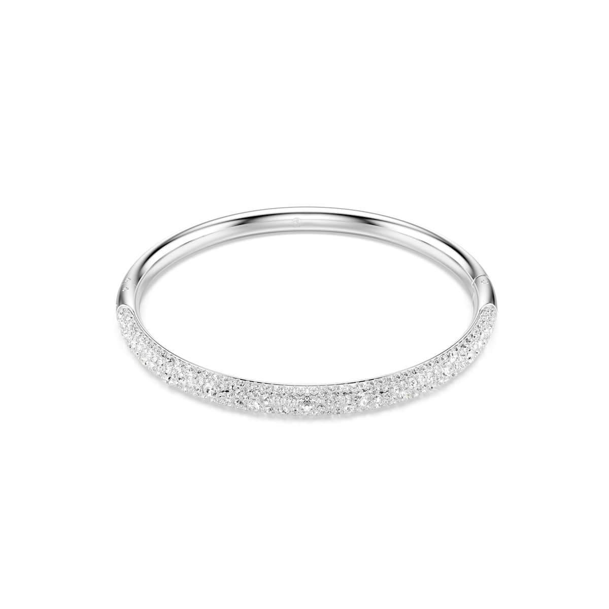 Swarovski Meteora Bangle, Snow Pavé, White, Rhodium Plated