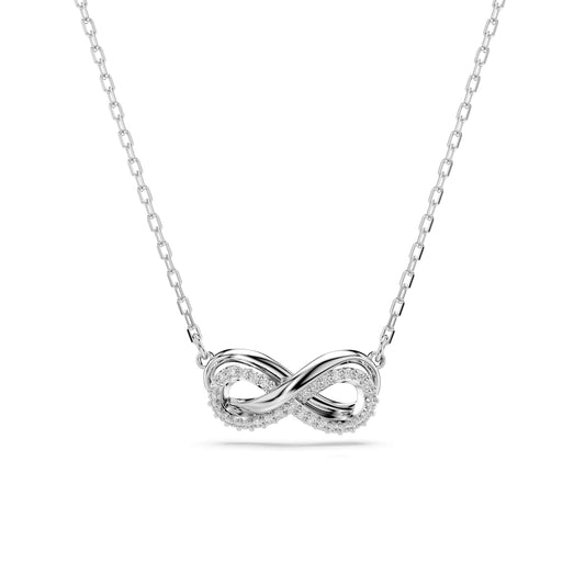 Swarovski Hyperbola Pendant, Pavé, Infinity, White, Rhodium Plated