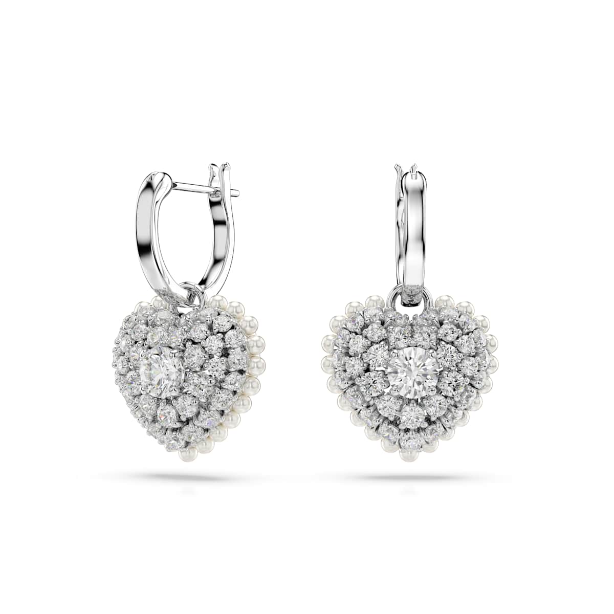 Swarovski Idyllia Earrings, White, Rhodium Plated