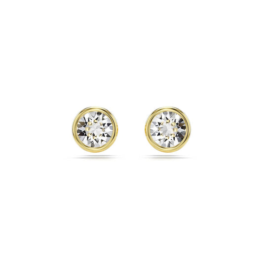 Swarovski Imber Stud Earrings, Round Cut, White, Gold-Tone Plated