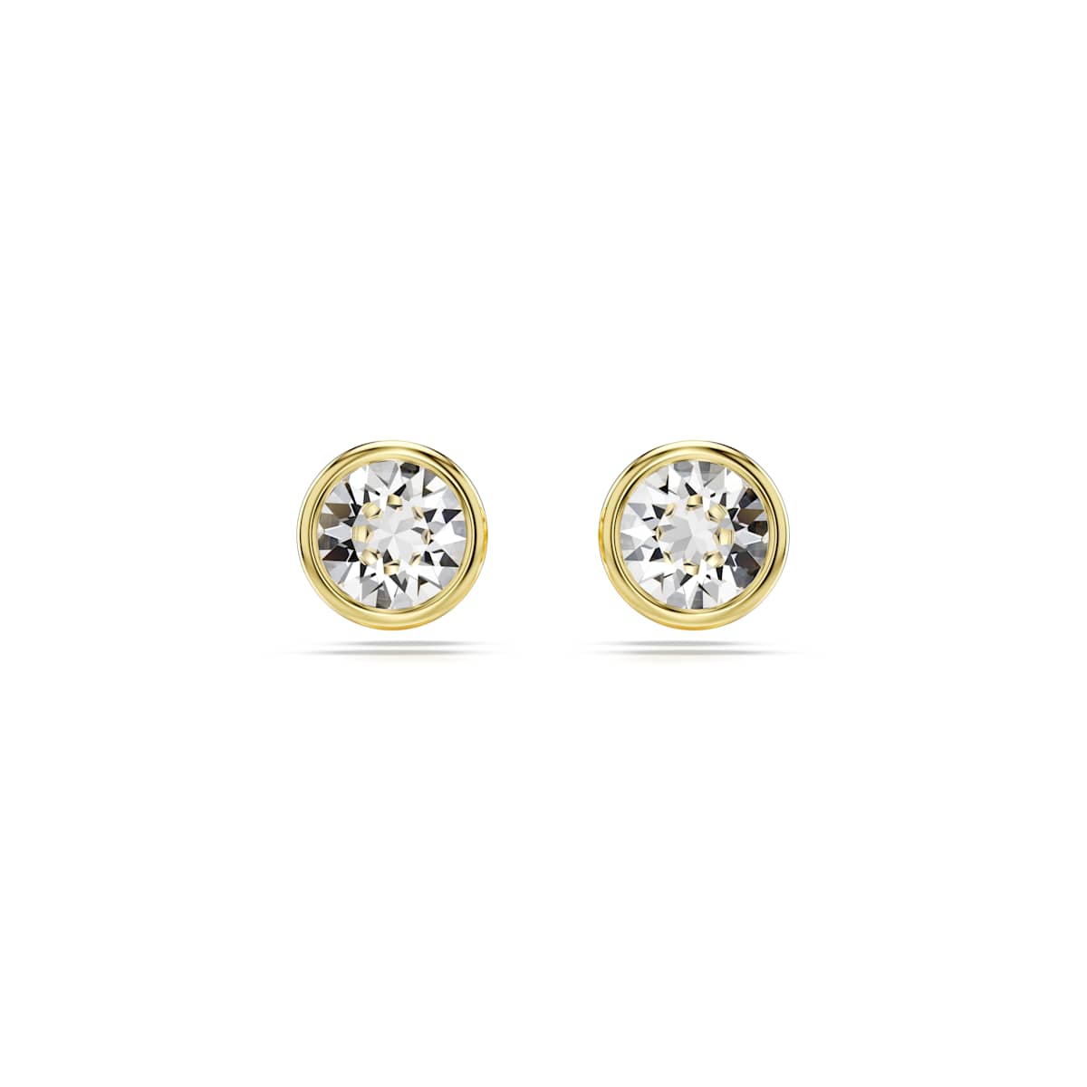 Swarovski Imber Stud Earrings, Round Cut, White, Gold-Tone Plated