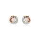 Swarovski Dextera Stud Earrings, Round Cut, White, Rose Gold-Tone Plated