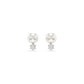 Swarovski Matrix Stud Earrings, Crystal Pearl, Round Cut, White, Rhodium Plated
