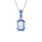 Swarovski Millenia Pendant, Octagon cut, Blue, Rhodium plated