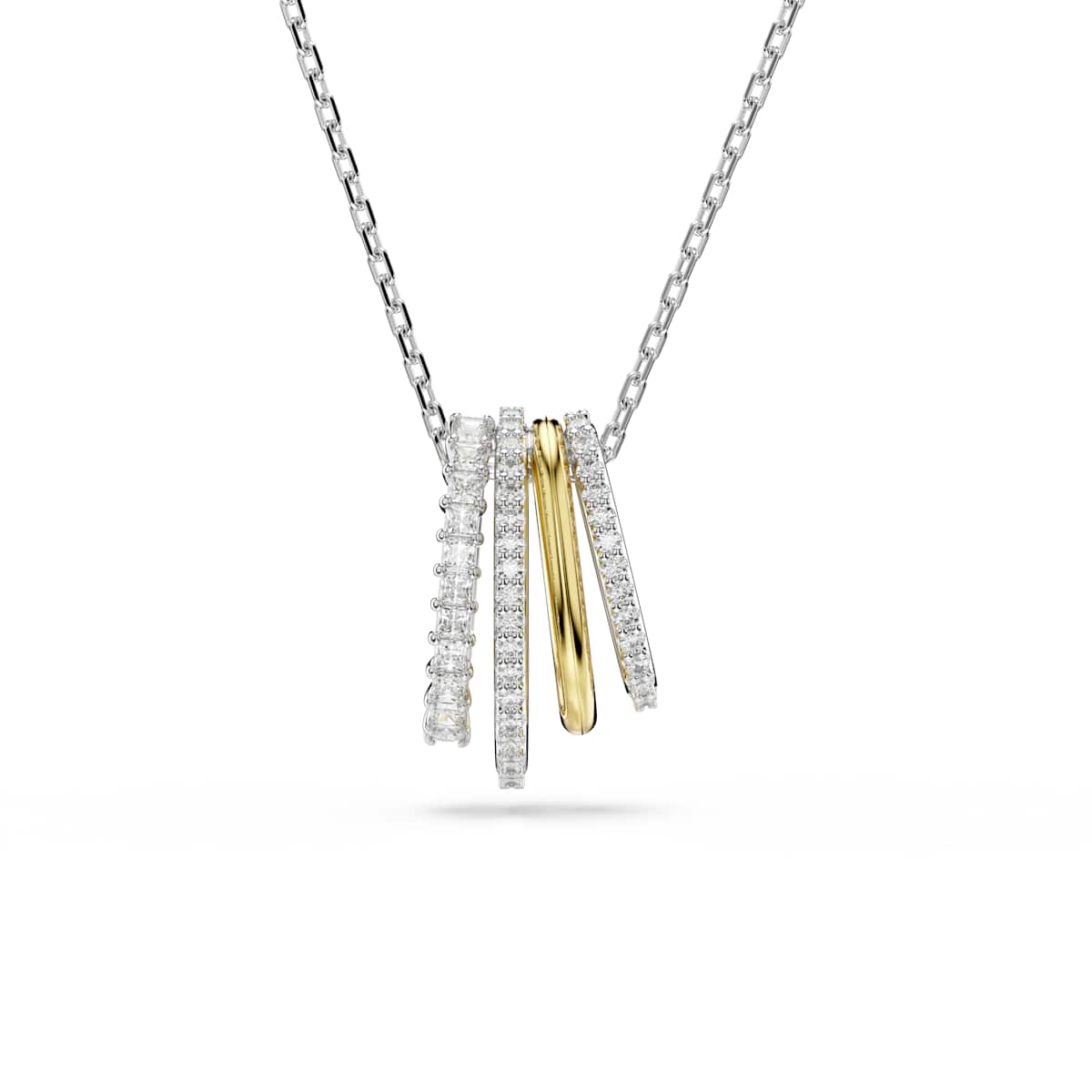 Swarovski Hyperbola Pendant, Mixed Cuts, White, Mixed Metal Finish