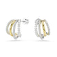 Swarovski Hyperbola Hoop Earrings, Mixed Cuts, Mini, White, Mixed Metal Finish