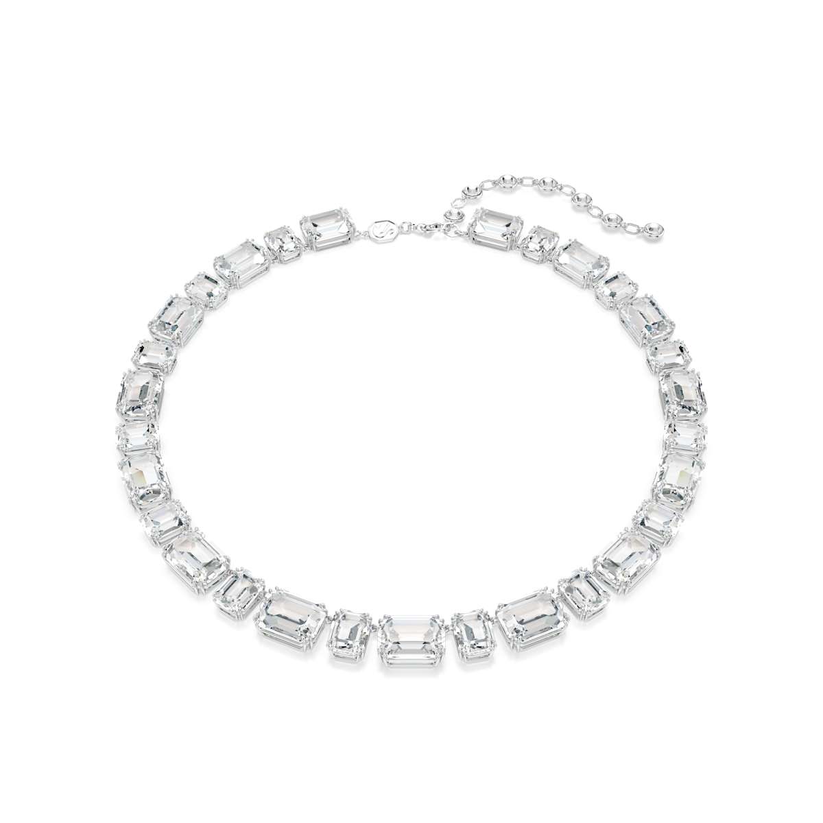 Swarovski Millenia Necklace, Octagon Cut, White, Rhodium Plated