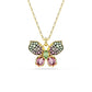 Swarovski Idyllia Pendant, Mixed Cuts, Pavé, Butterfly, Multicolored, Gold-Tone Plated