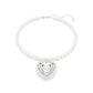 Swarovski Ariana Grande x Swarovski Necklace, Crystal Pearl, Heart Cut, Heart, White, Rhodium Plated