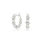 Swarovski Matrix Hoop Earrings, Crystal Pearl, Round Cut, White, Rhodium Plated