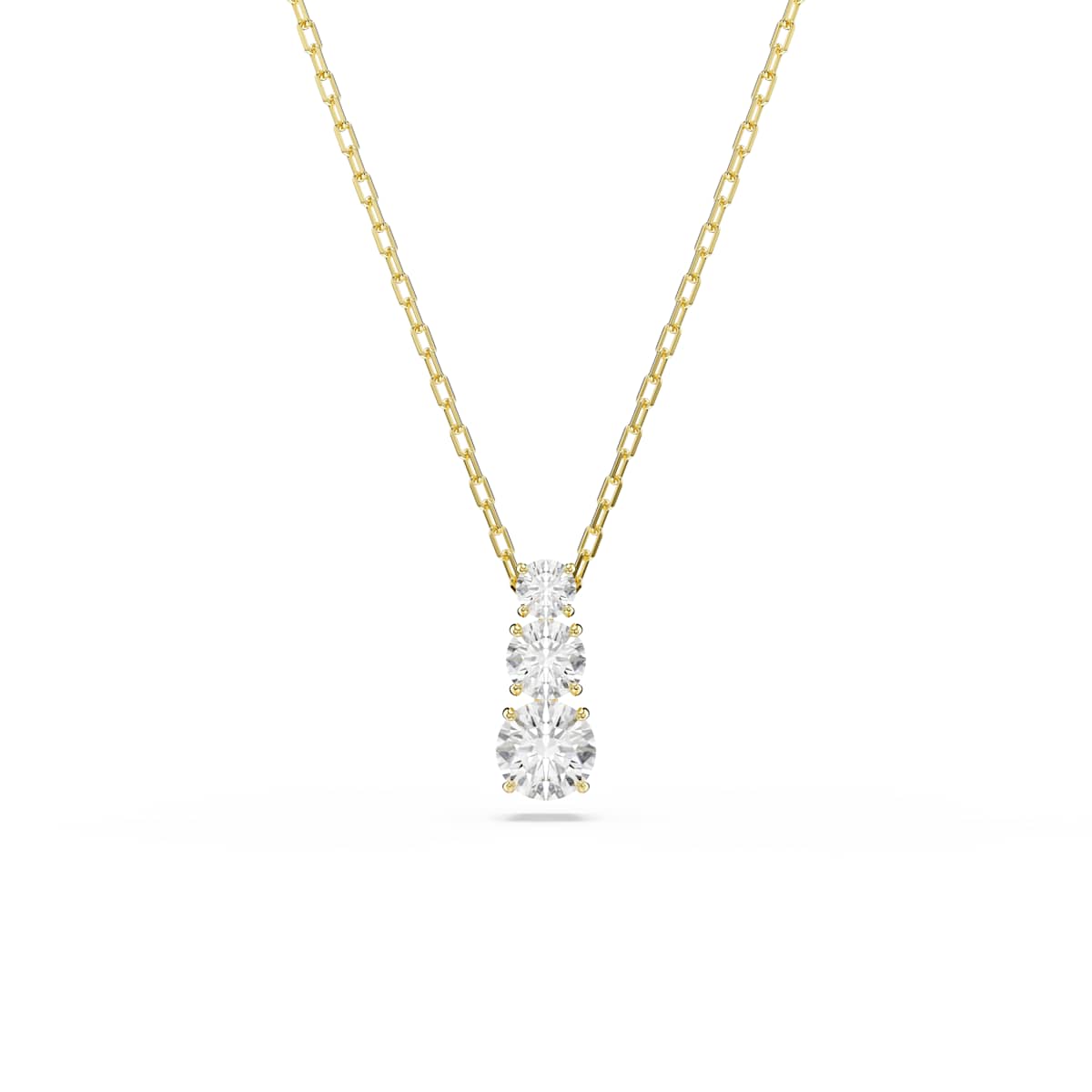 Swarovski Stilla Attract Pendant, Round Cut, White, Gold-Tone Plated