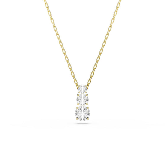 Swarovski Stilla Attract Pendant, Round Cut, White, Gold-Tone Plated