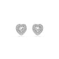 Swarovski Ariana Grande x Swarovski Stud Earrings, Mixed cuts, Heart, White, Rhodium plated
