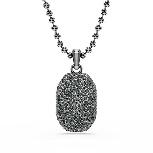 Swarovski Dextera Pendant, Octagon shape, Round cut, Black, Ruthenium plated