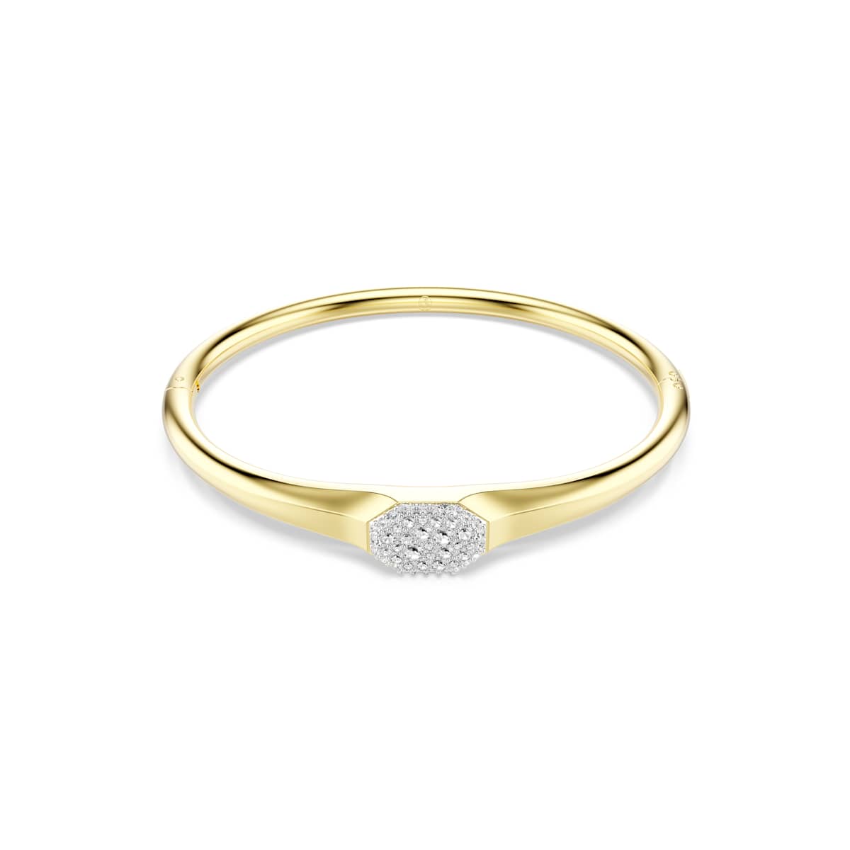 Swarovski Dextera Bangle, Round cut, White, Gold-tone plated