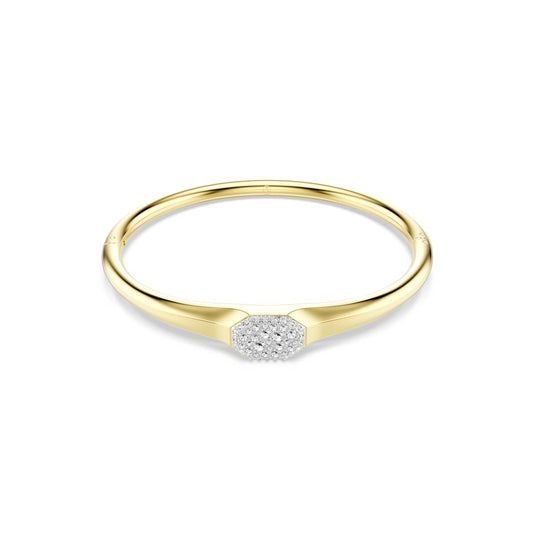 Swarovski Dextera Bangle, Round cut, White, Gold-tone plated