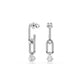Swarovski Constella Drop Earrings, Round cut, White, Rhodium plated