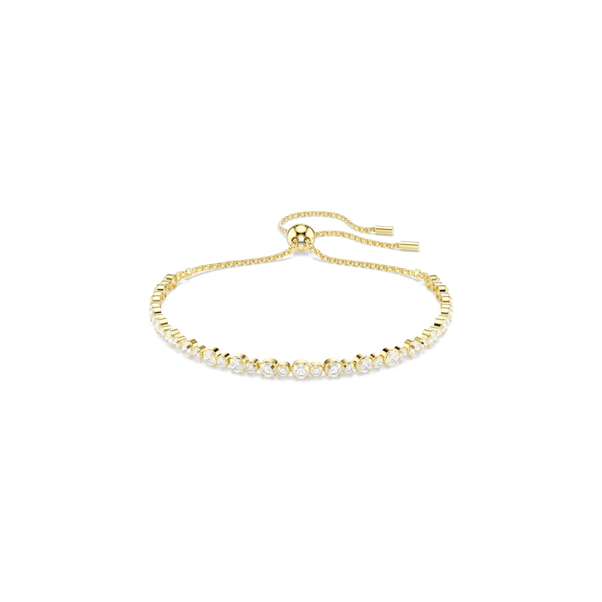Swarovski Matrix Tennis Bracelet, Round Cut, White, Gold-Tone Plated
