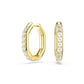 Swarovski Dextera Hoop Earrings, Octagon shape, Round cut, Medium, White, Gold-tone plated