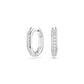 Swarovski Dextera Hoop Earrings, Octagon shape, Round cut, Small, White, Rhodium plated