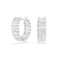 Swarovski Matrix Vittore Hoop Earrings, Round Cut, White, Rhodium Plated