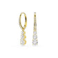 Swarovski Stilla Attract Trilogy Hoop Earrings, Round Cut, White, Gold-Tone Plated