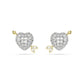 Swarovski Idyllia Stud Earrings, Mixed Cuts, Heart with Arrow, White, Mixed Metal Finish