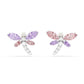 Swarovski Ariana Grande x Swarovski Stud Earrings, Mixed cuts, Dragonfly, Multicolored, Rhodium plated