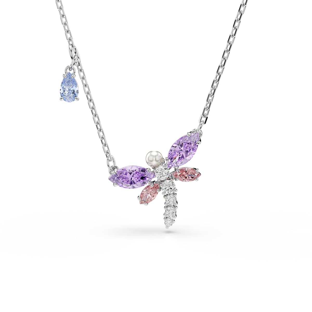 Swarovski Ariana Grande x Swarovski Pendant, Mixed cuts, Dragonfly, Multicolored, Rhodium plated