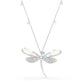Swarovski Ariana Grande x Swarovski Pendant and Brooch, Crystal Pearl, Mixed cuts, Dragonfly, White, Rhodium plated