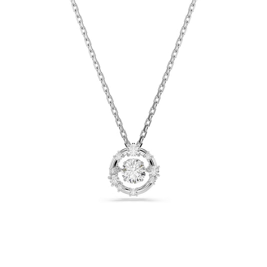 Swarovski Constella Dancing Stone Pendant, White, Rhodium Plated