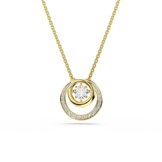 Swarovski Hyperbola Dancing Stone Pendant, Gold-Tone Plated