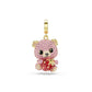 Swarovski Idyllia Charm, Mixed Cuts, Teddy, Pink, Gold-Tone Plated