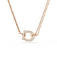 Swarovski Symbolica Pendant, Pavé, Horseshoe, White, Rose gold-tone plated