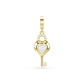 Swarovski Idyllia Charm, Mixed Cuts, Heart with Key, White, Gold-Tone Plated