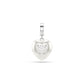 Swarovski Idyllia Charm, Mixed Cuts, Pearl-Colored Coating, Heart, White, Rhodium Plated
