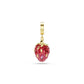 Swarovski Idyllia Charm, Mixed Cuts, Strawberry, Red, Gold-Tone Plated