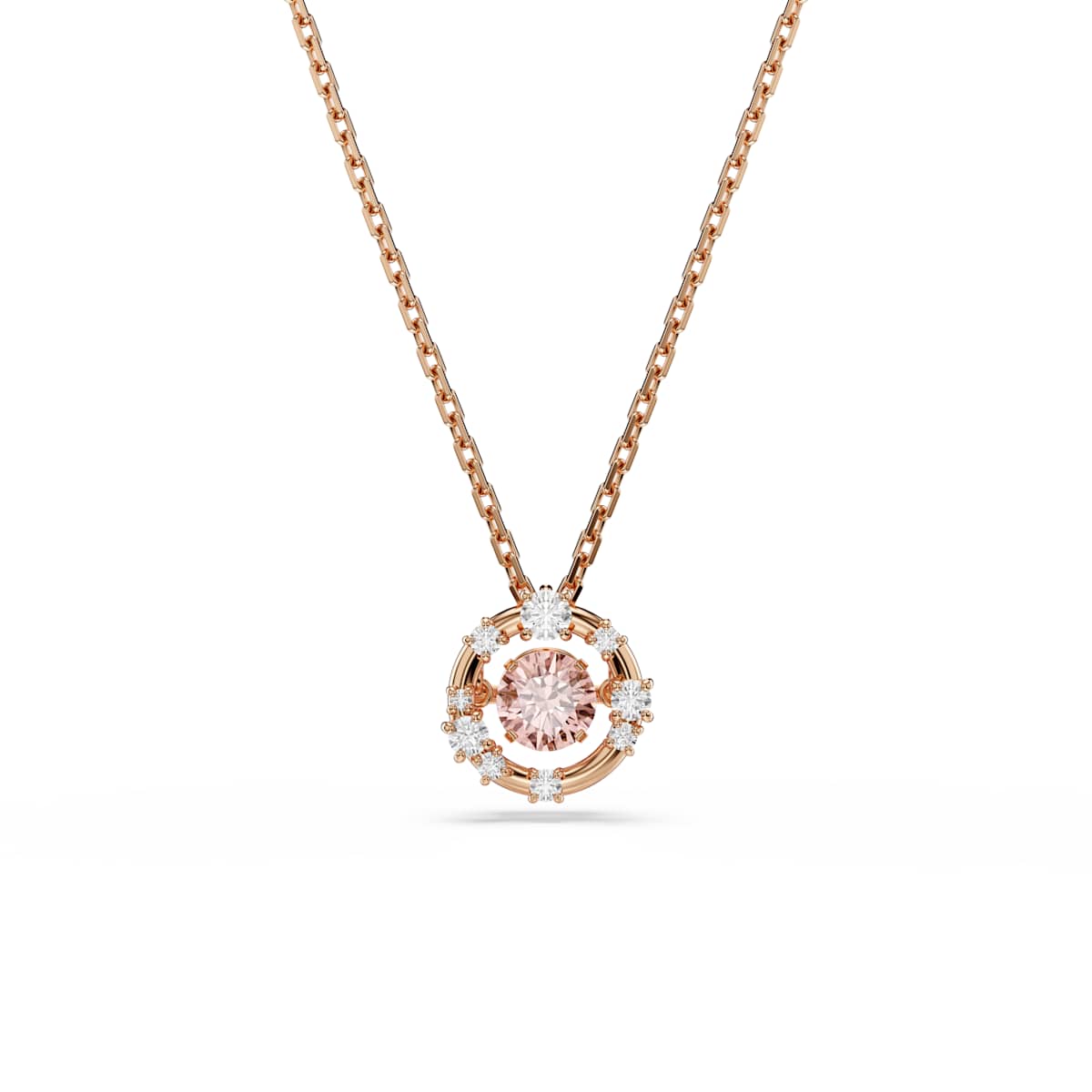 Swarovski Constella Dancing Stone Pendant, Pink, Rose Gold-Tone Plated