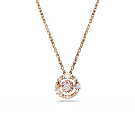 Swarovski Constella Dancing Stone Pendant, Pink, Rose Gold-Tone Plated