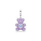 Swarovski Idyllia Charm, Mixed cuts, Teddy, Purple, Rhodium plated