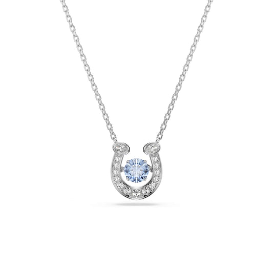 Swarovski Symbolica Horseshoe Pendant, Blue, Rhodium Plated