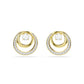 Swarovski Hyperbola Stud Earrings, Round cut, White, Gold-tone plated