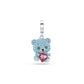 Swarovski Idyllia Charm, Mixed cuts, Teddy, Blue, Rhodium plated